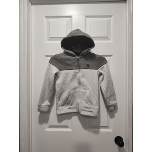 Hurley Hoodie Youth Boys Size Large 7 Dark Gray/Heather Gray Full Zip Sweatshirt